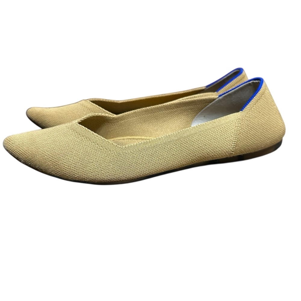 Rothy’s Pointed Toe Flats Knit Golden Tan Size 10
